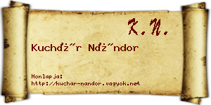 Kuchár Nándor névjegykártya